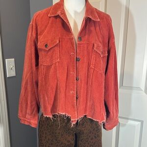 POL Vibrant Rust Corduroy Jacket
